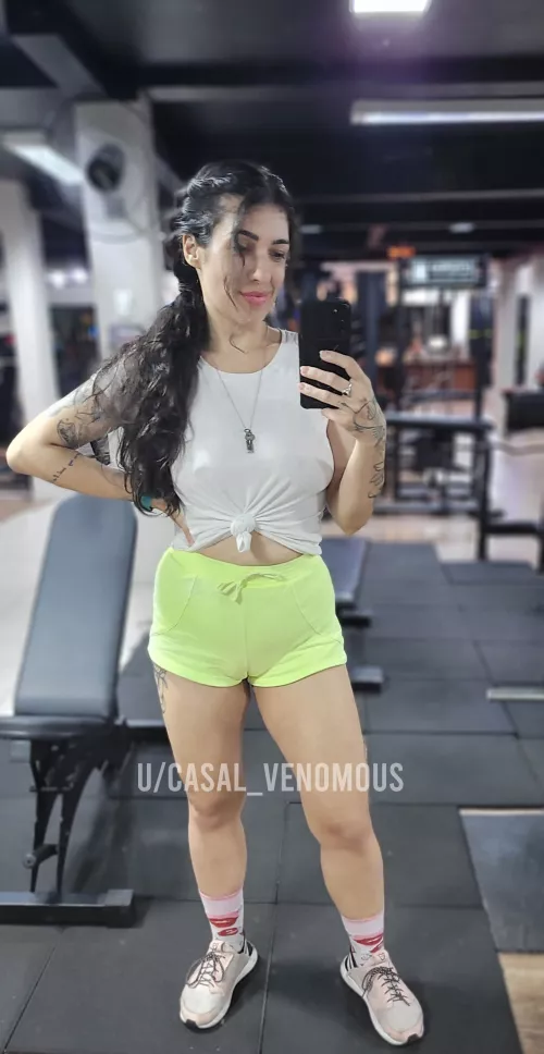 Braless at the gym