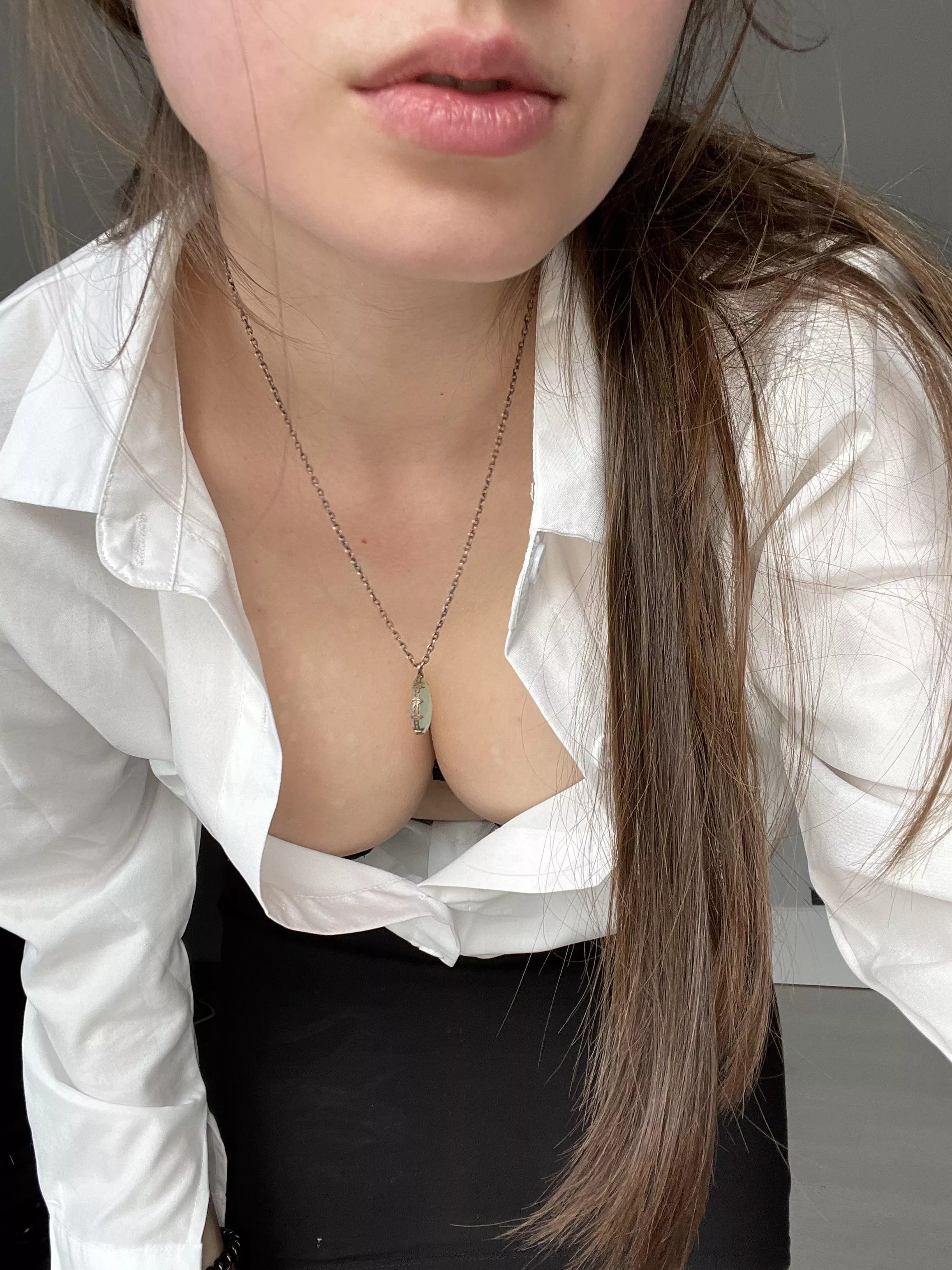 I like to wear my uniform with the top buttons undone