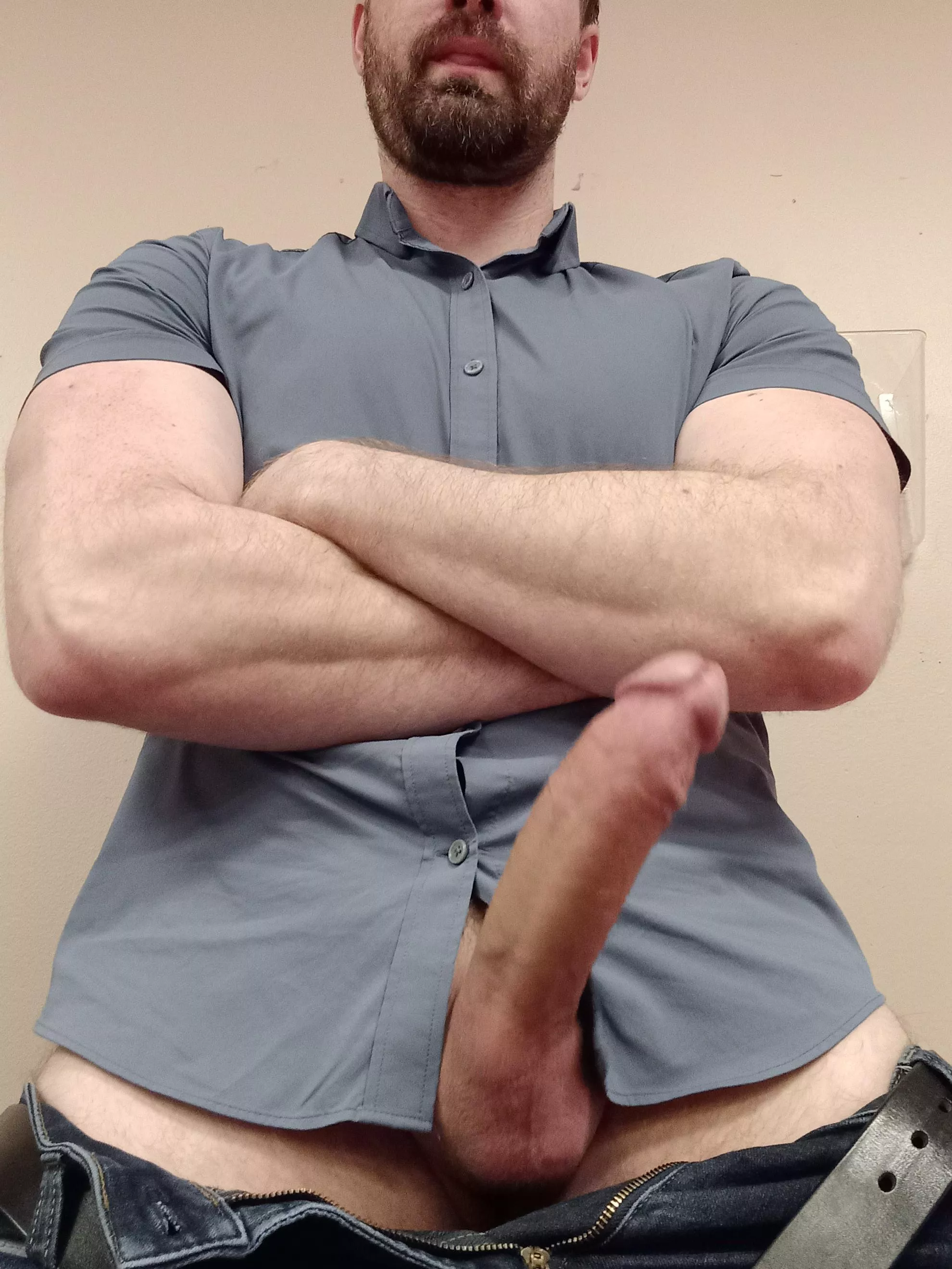 I need an office buddy to take care of my huge cock on those long work days.