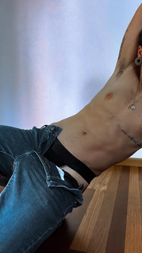 Jock strap and jeans 🔥