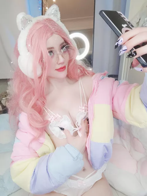 Nerdy girl is a little bit naughty today