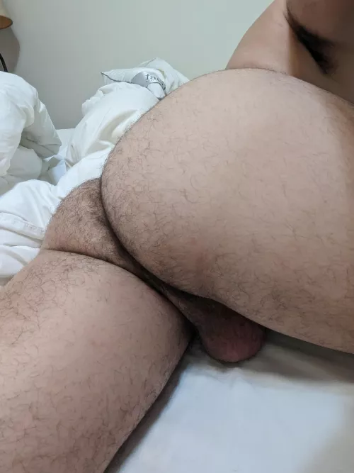 view from behind while resting in bed