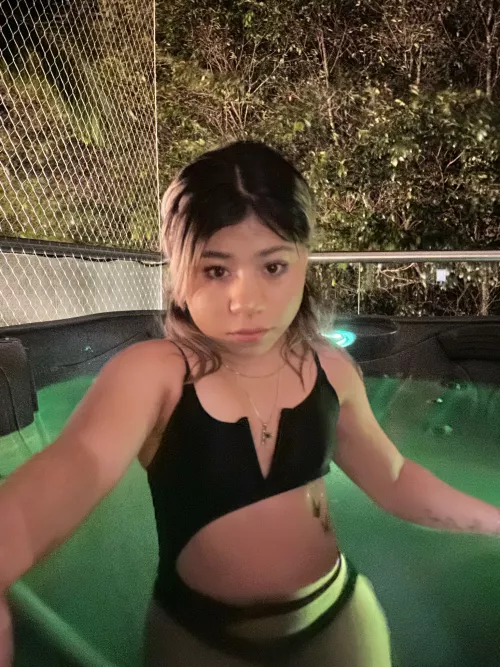 You + 4 feet angel (me) + jacuzzi = ?