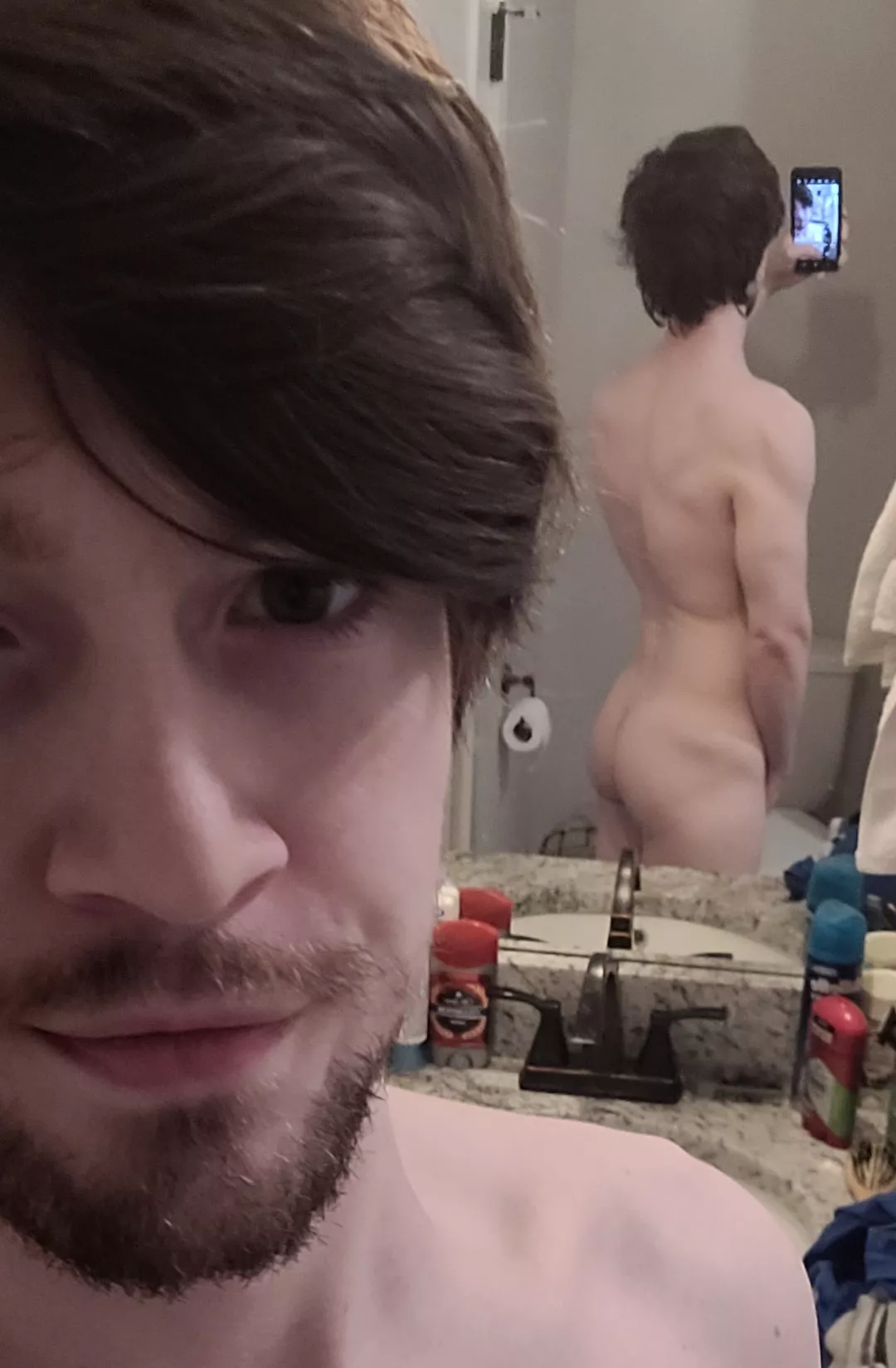 I do squats on the machine because of my lower back, but I've still got the butt 😏