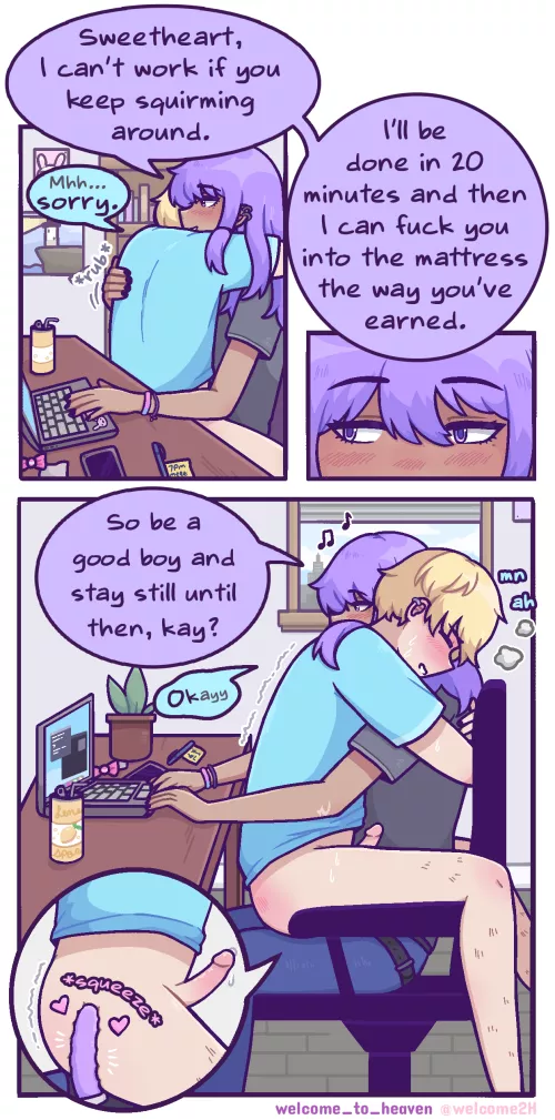 Keeping her boyfriend entertained while she works 🎶 [OC]