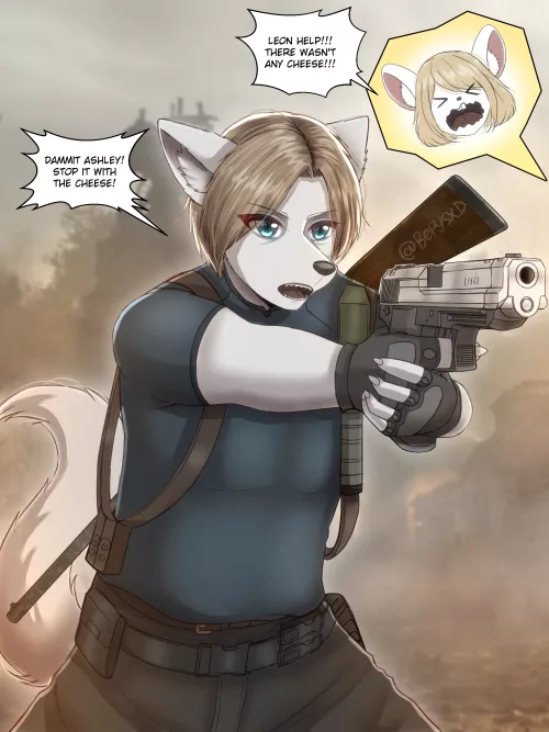 Leon and Moushley RE4 (Art by me)