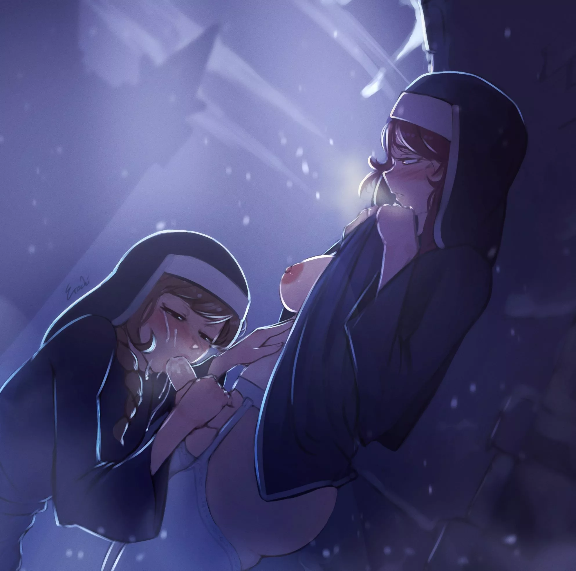 Lustful nuns sin together