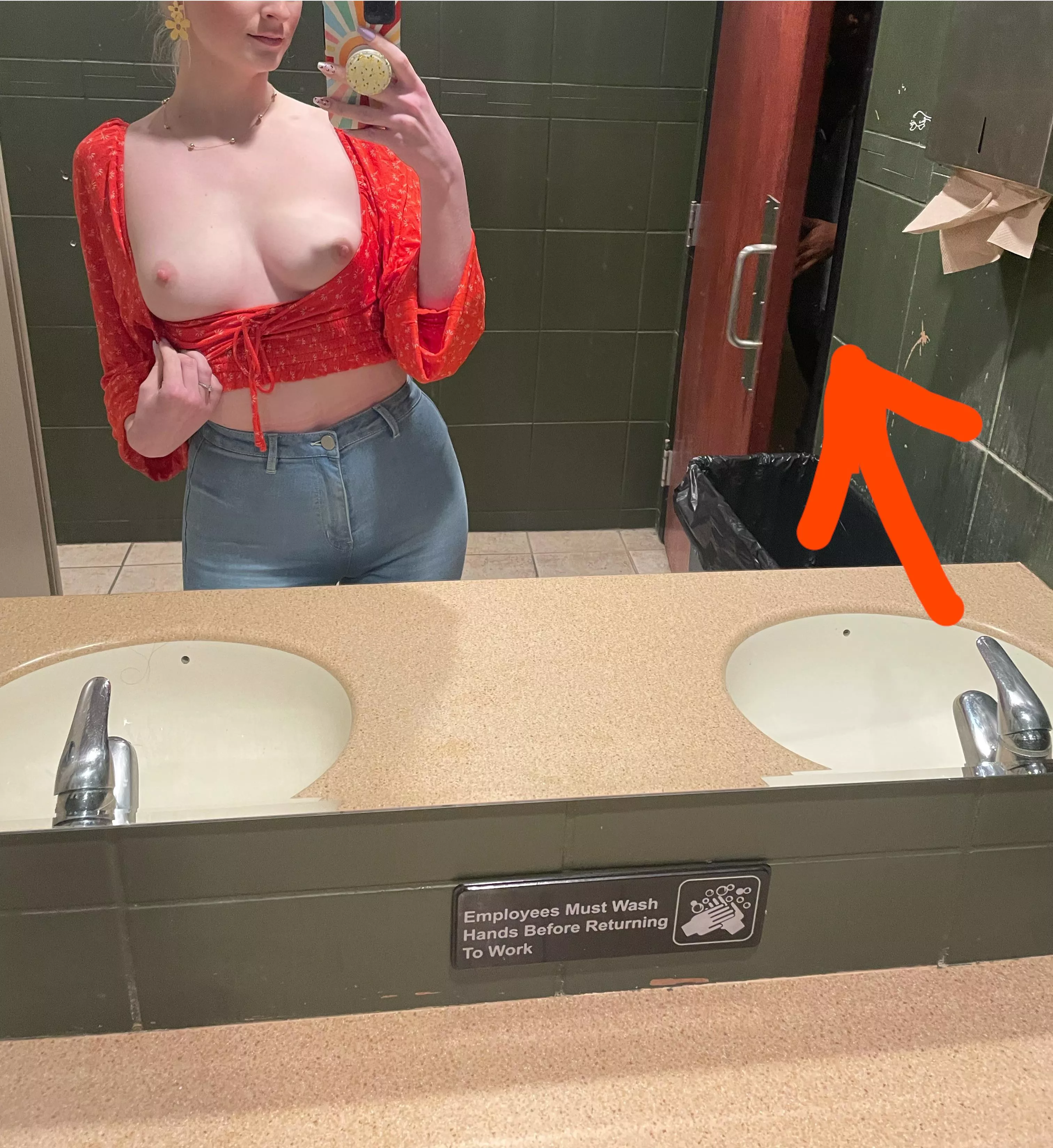 To the woman who walked in on me with my tits out: I’m so sorry 🤦‍♀️ but you opened that door too freaking fast