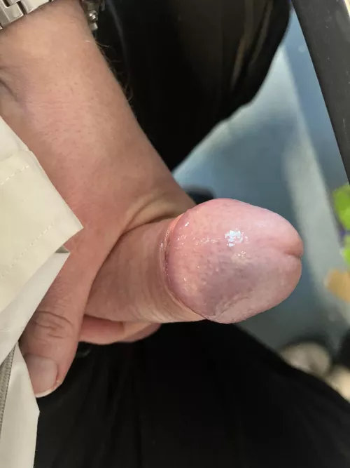 At my desk with my cock in my hand