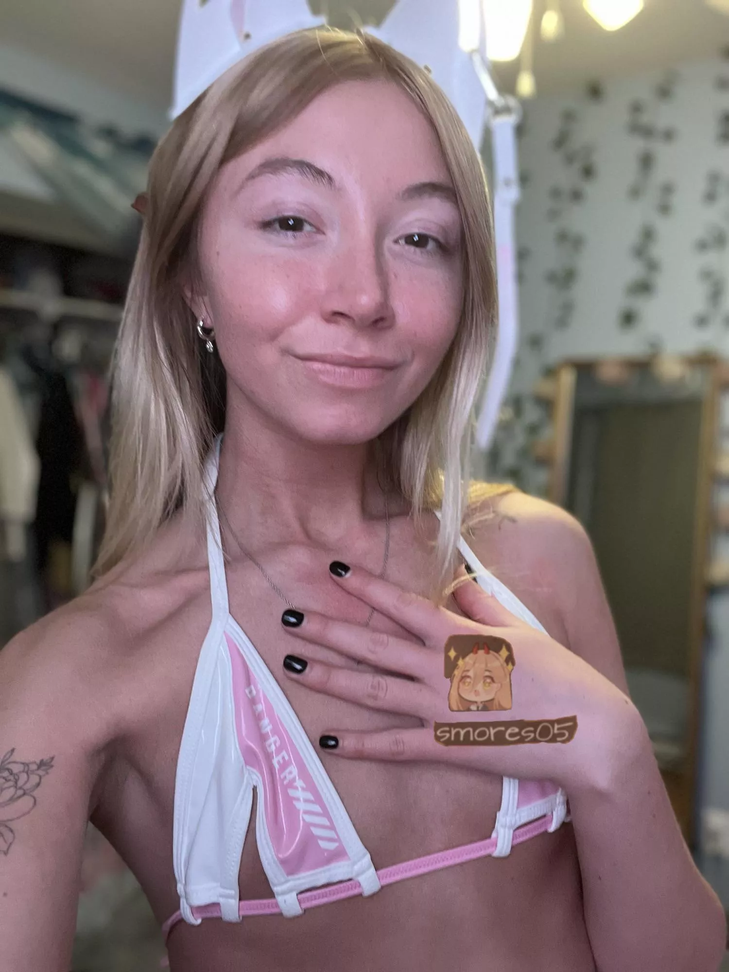 Flat chested cat girl