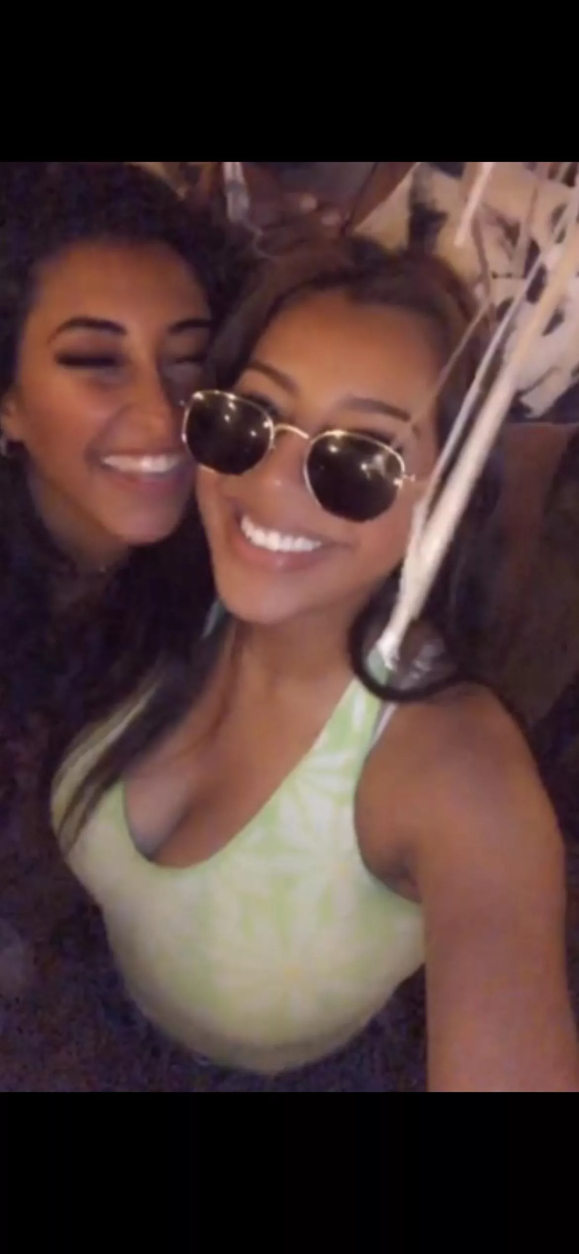 My girl the busty one of her friends! She loves a big guy like me groping those nice tits!