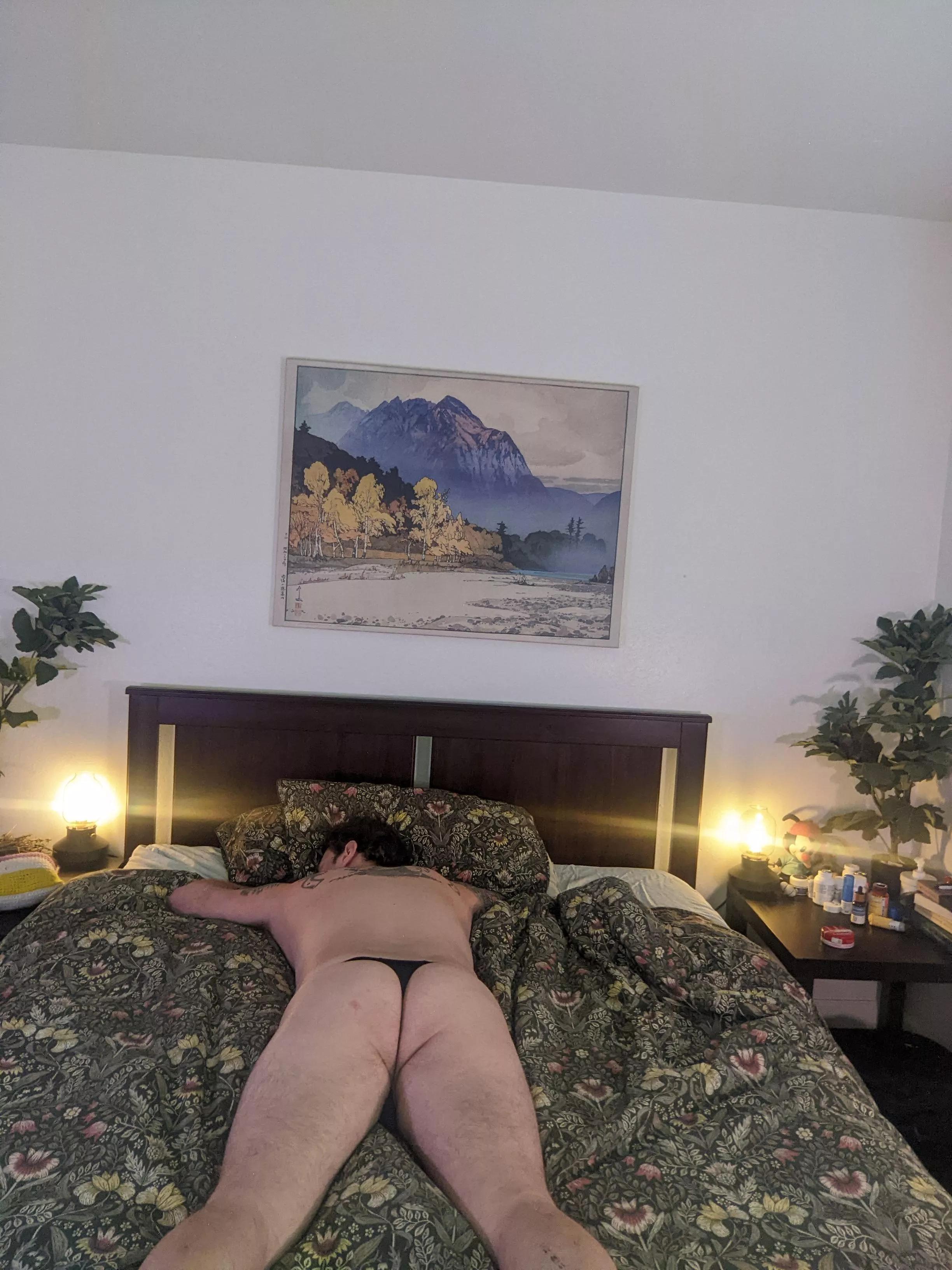 Passed out with all the lights on.