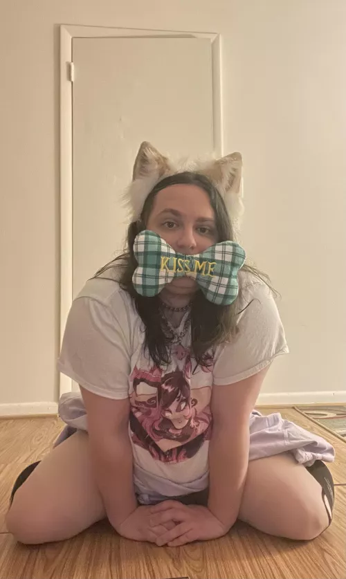 Puppy got a new collar and a new chew toy!!