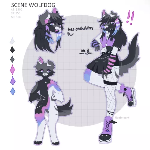 scene wolfdog adoptable! [OC]