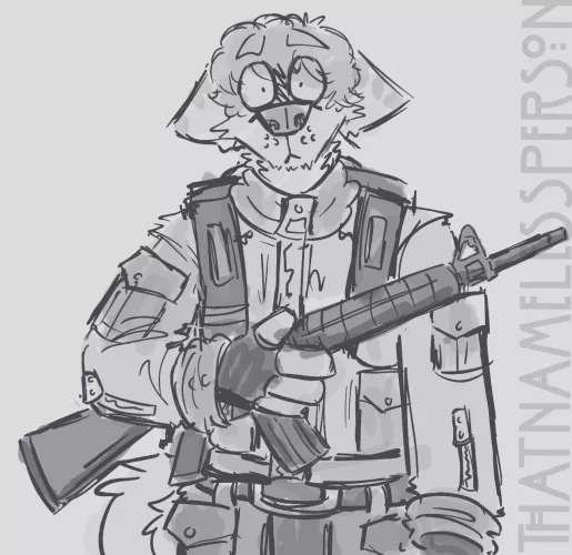 ((wip)) My oc Tyler with a m16!! -art by me-