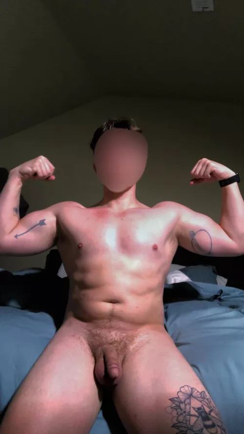 [26]Just flexing after the gym