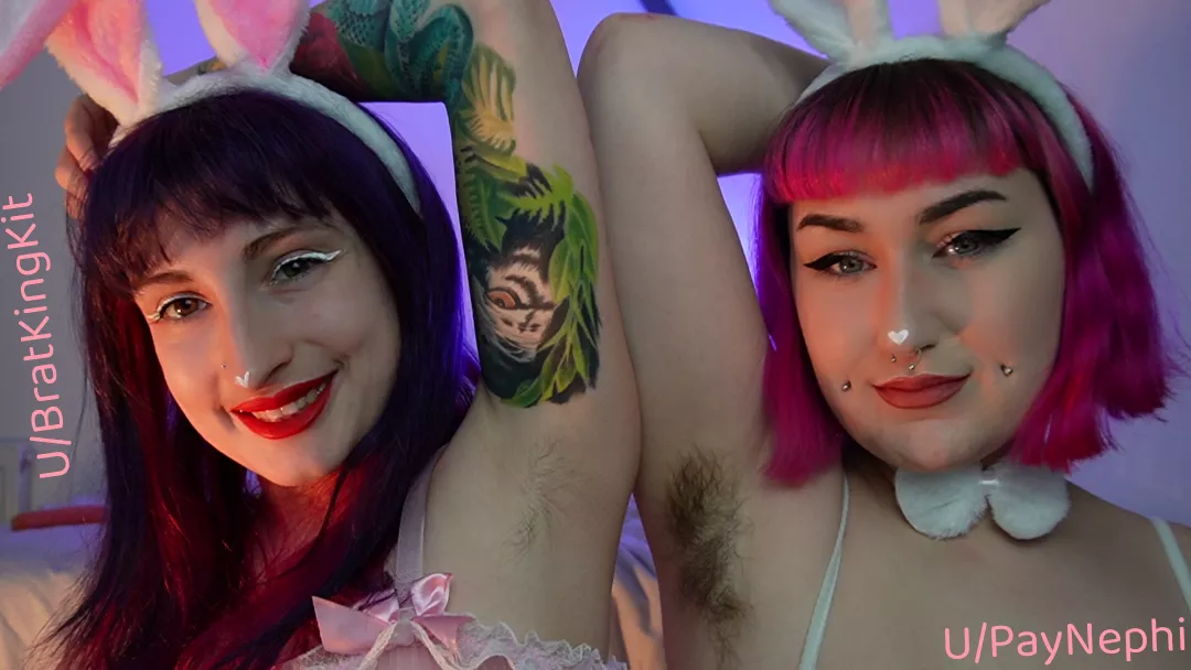 A pair of perfect bunny pits! Mine are lightly fuzzy, Nephi's are perfectly bushy!