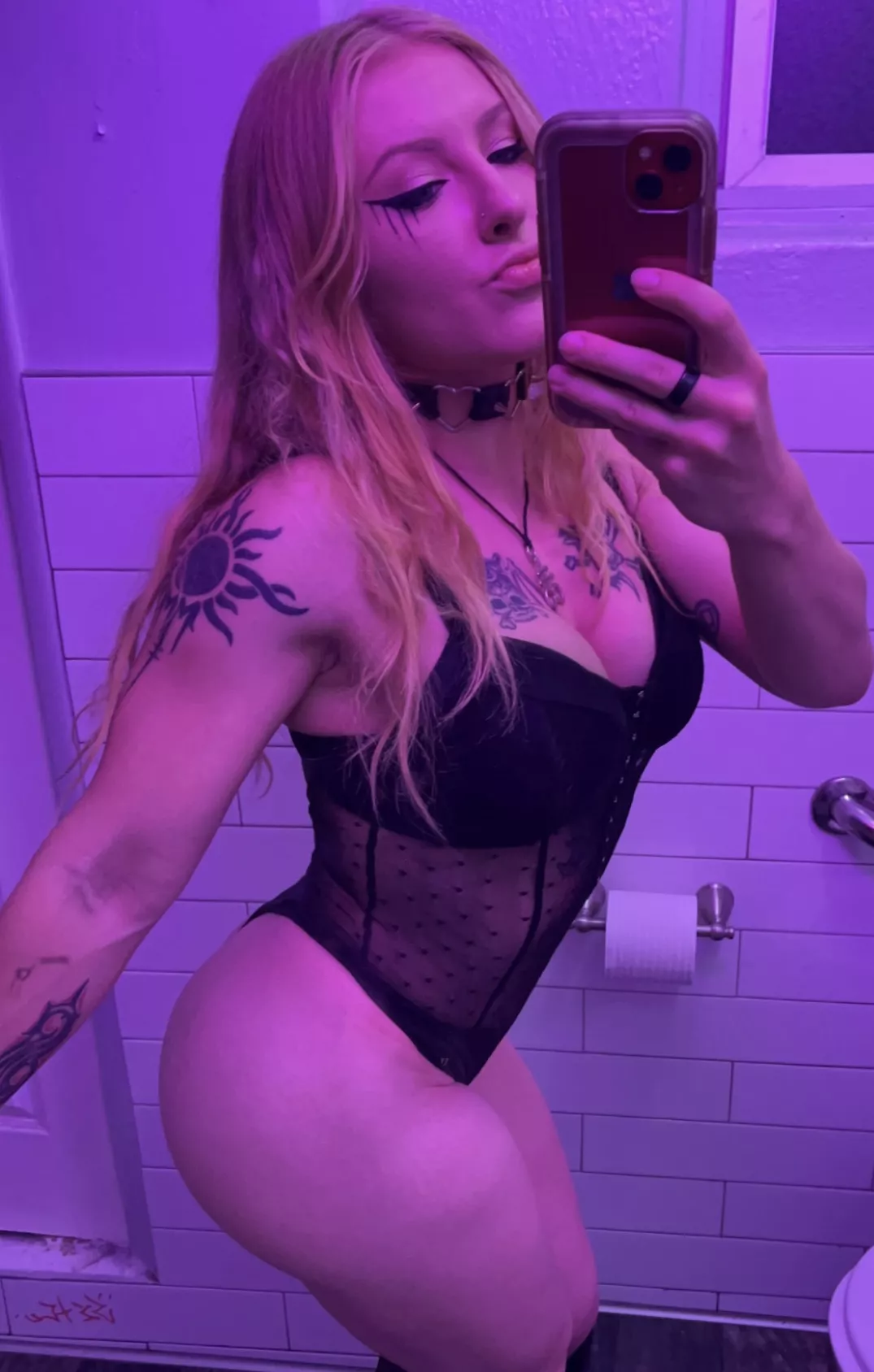 Acting all cute in front of the mirror