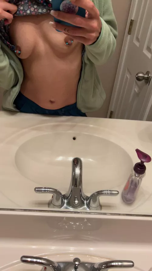 Are you gonna suck my tits for me