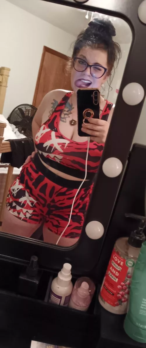 Being silly trying on new stuff I got