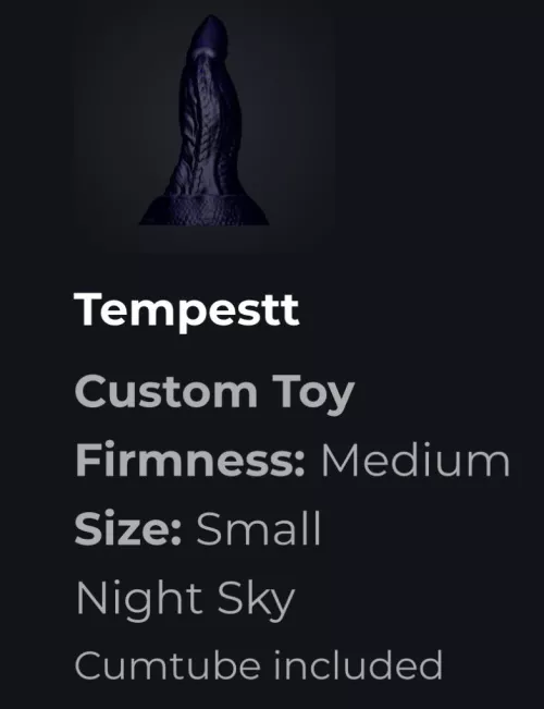 Checked the site on a whim not knowing customs were available. Seems my monster dick senses were tingling