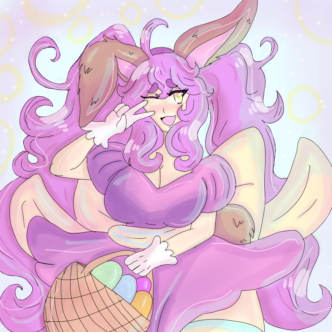 I drew a bunny girl OC for spring