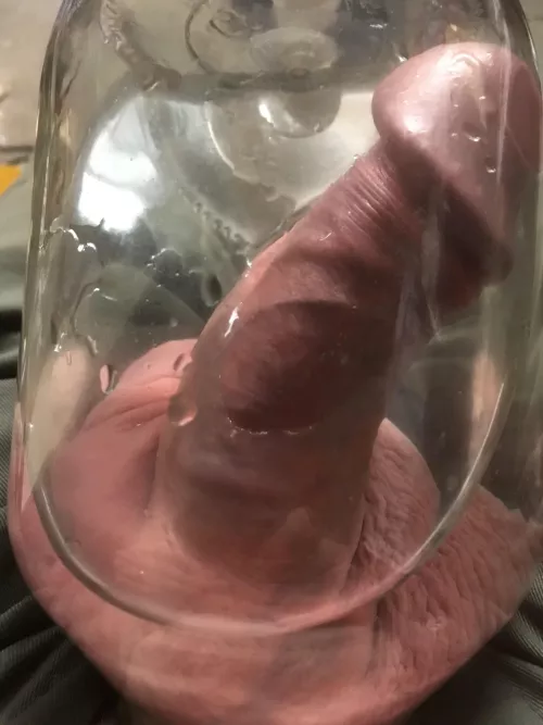 Pumping my cock and balls