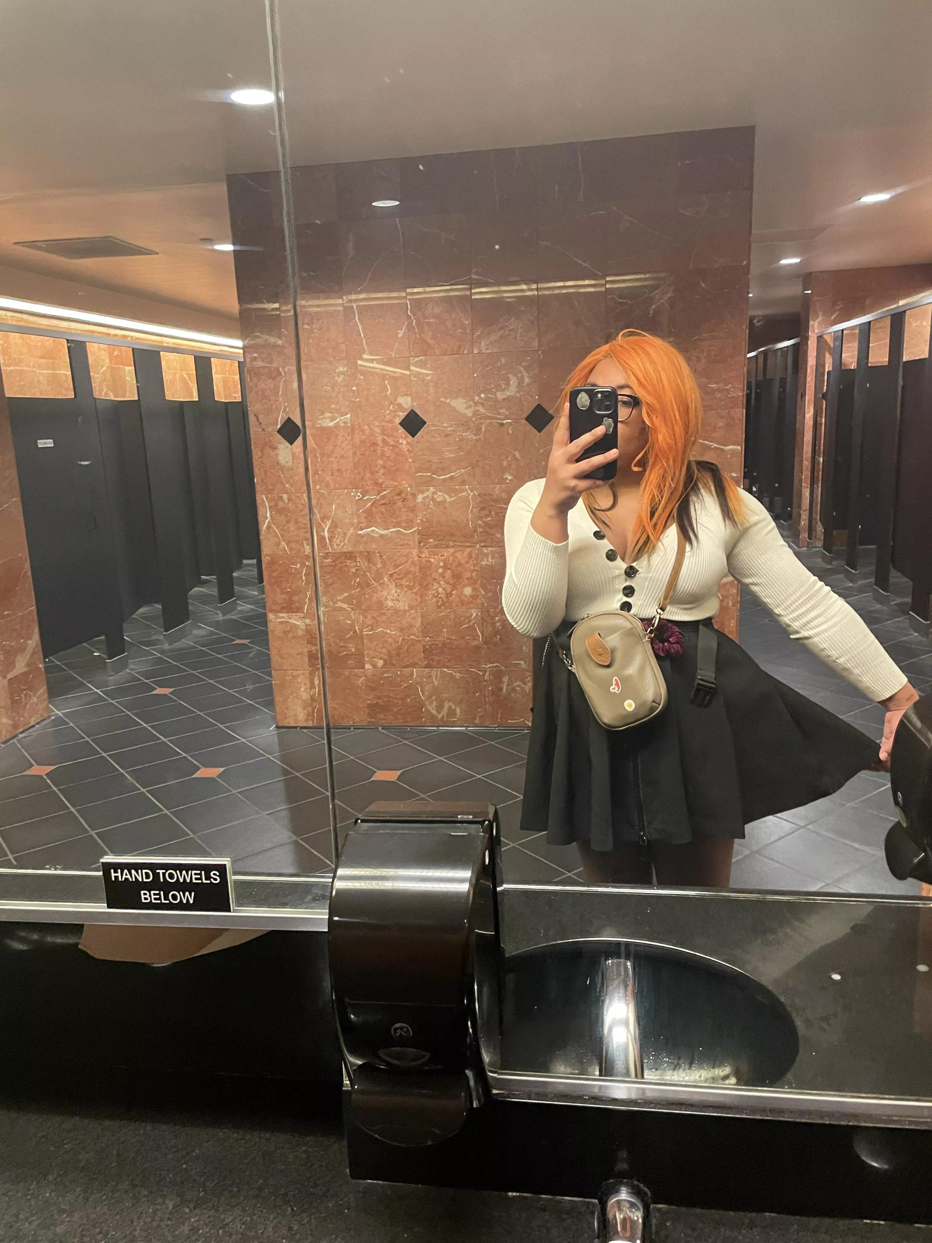 Short skirts and nothing underneath