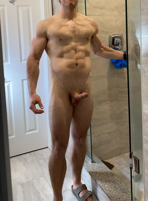 Shower time. Wanna join or are you just gonna stare?