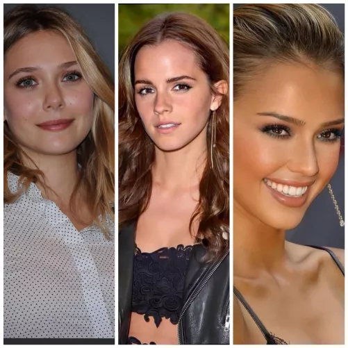 Super horny for Elizabeth Olsen, Emma Watson, Jessica Alba, and could really use some help from a bud for them