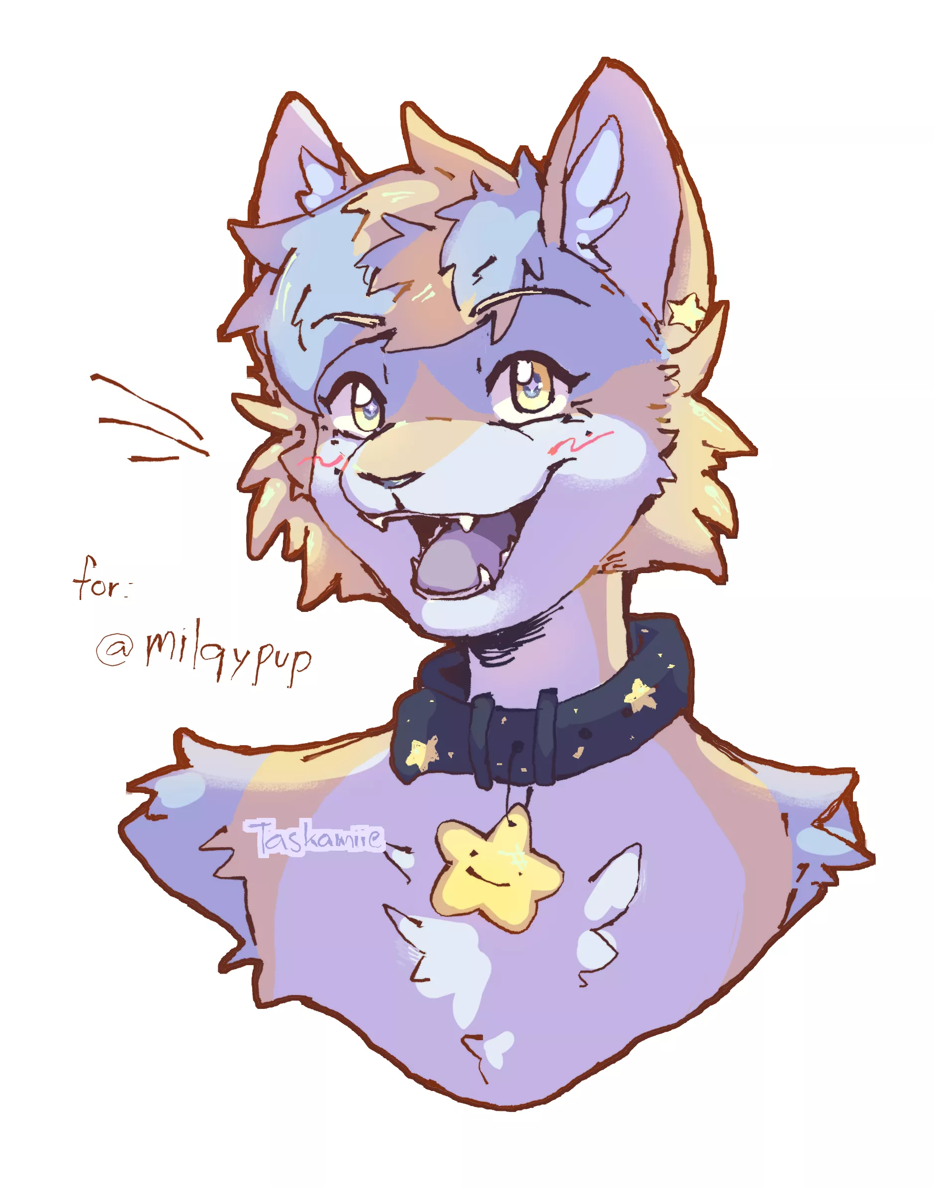 Warming up to furry characters again, starting with an art trade ^.^