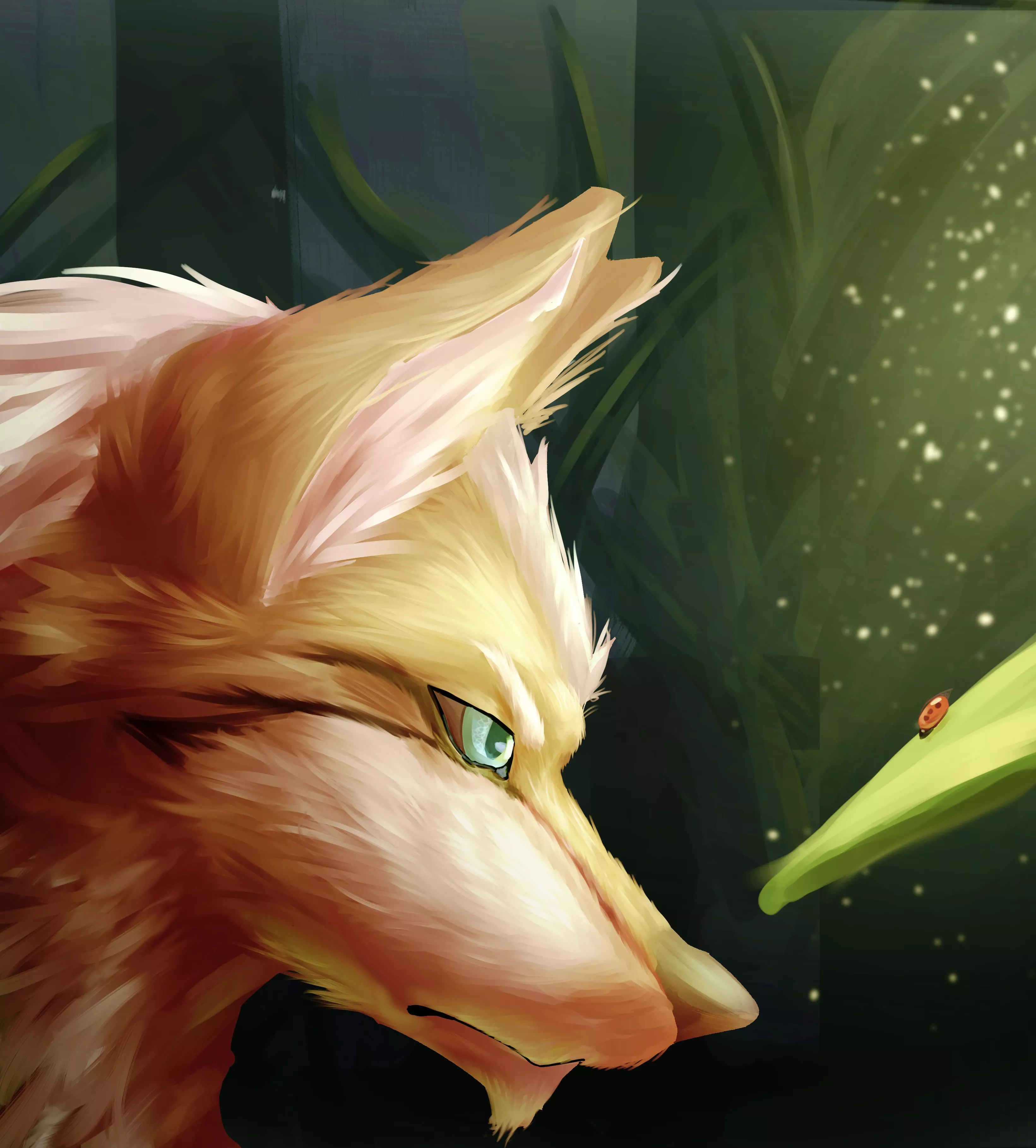 Wolf and ladybug (Art by @lonnie30712)