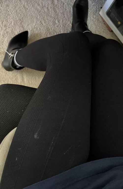 cum on my leggings at work