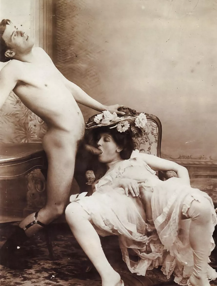 Hand and mouth, an elegant Victorian slut