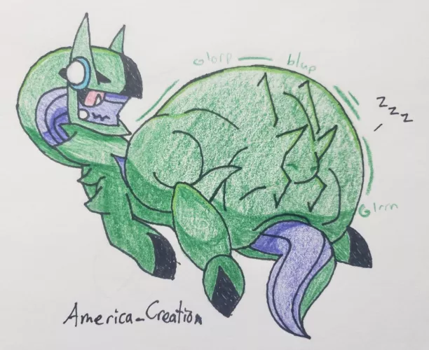 {Image} Sleep in my Tummy (Artist is America_Creation on FA) Image is safe vore