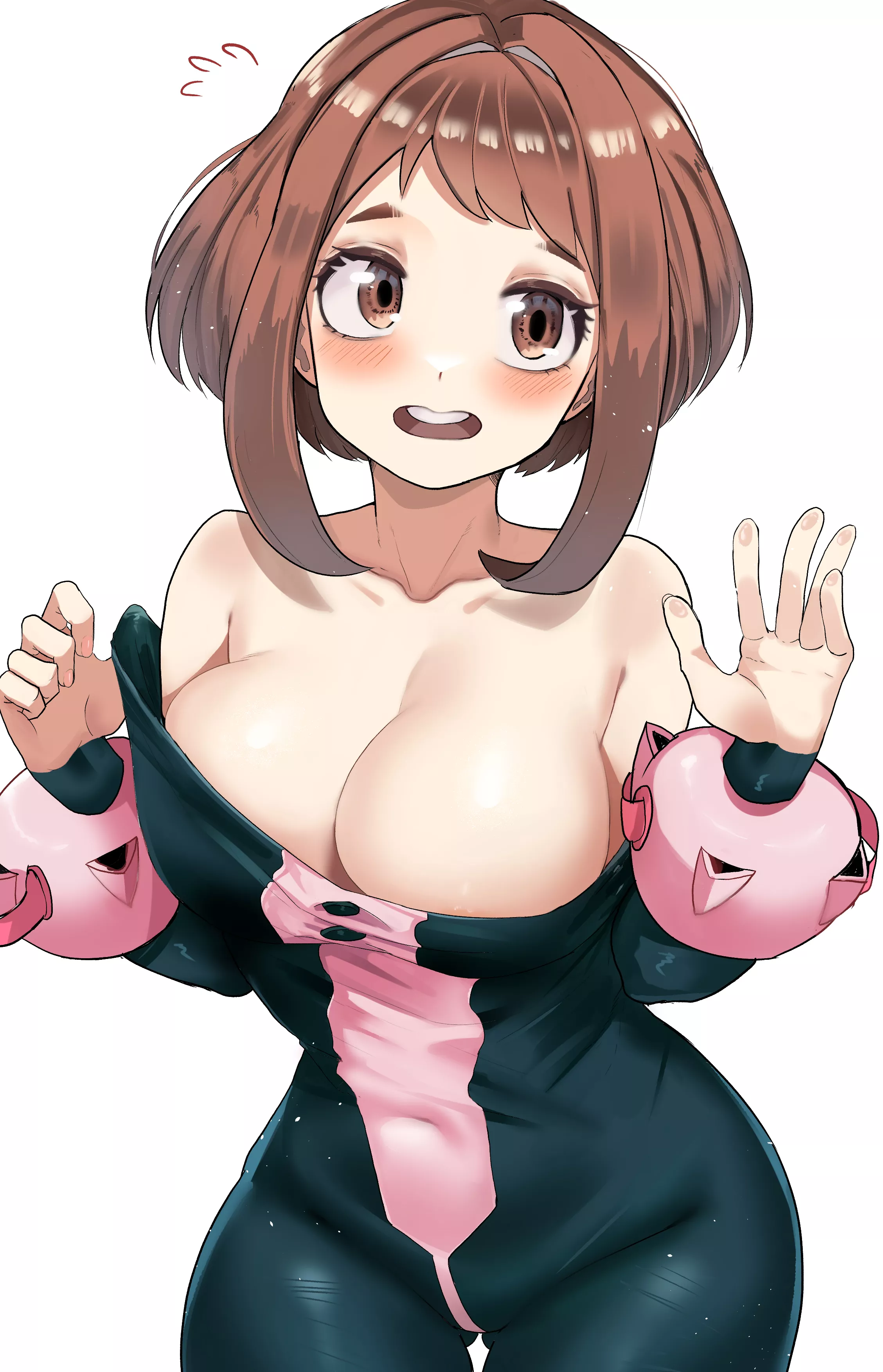 Ochako getting out of her Hero Costume (zd / @zx623723)