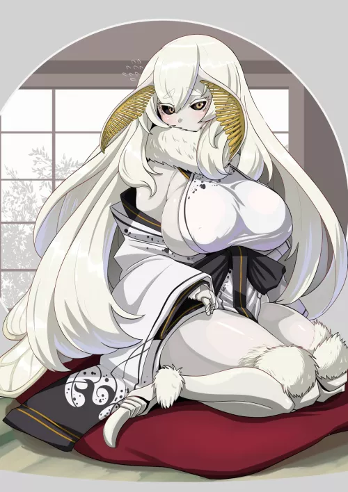 She is shy, but God, she is floofy and cute. (konoshige (ryuun))