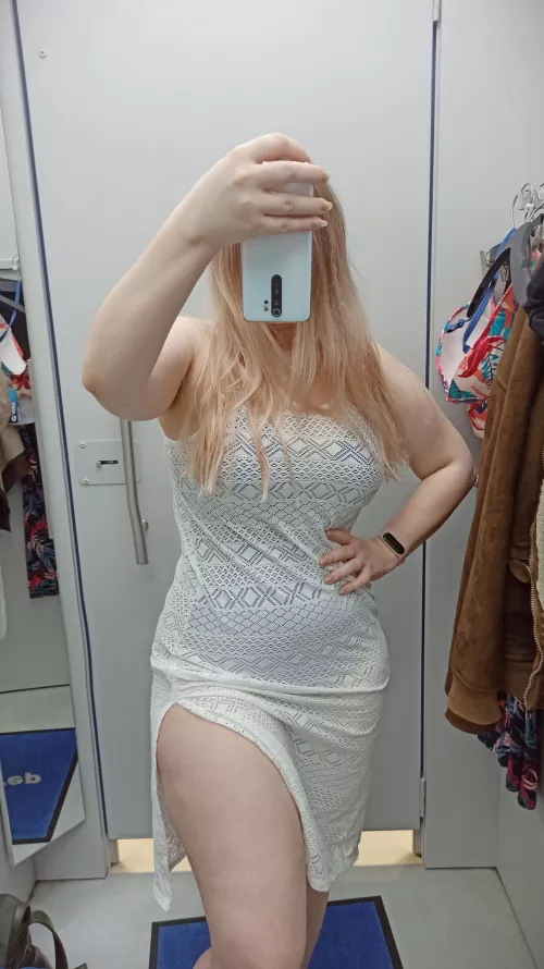 Waiting for some help in the changing room