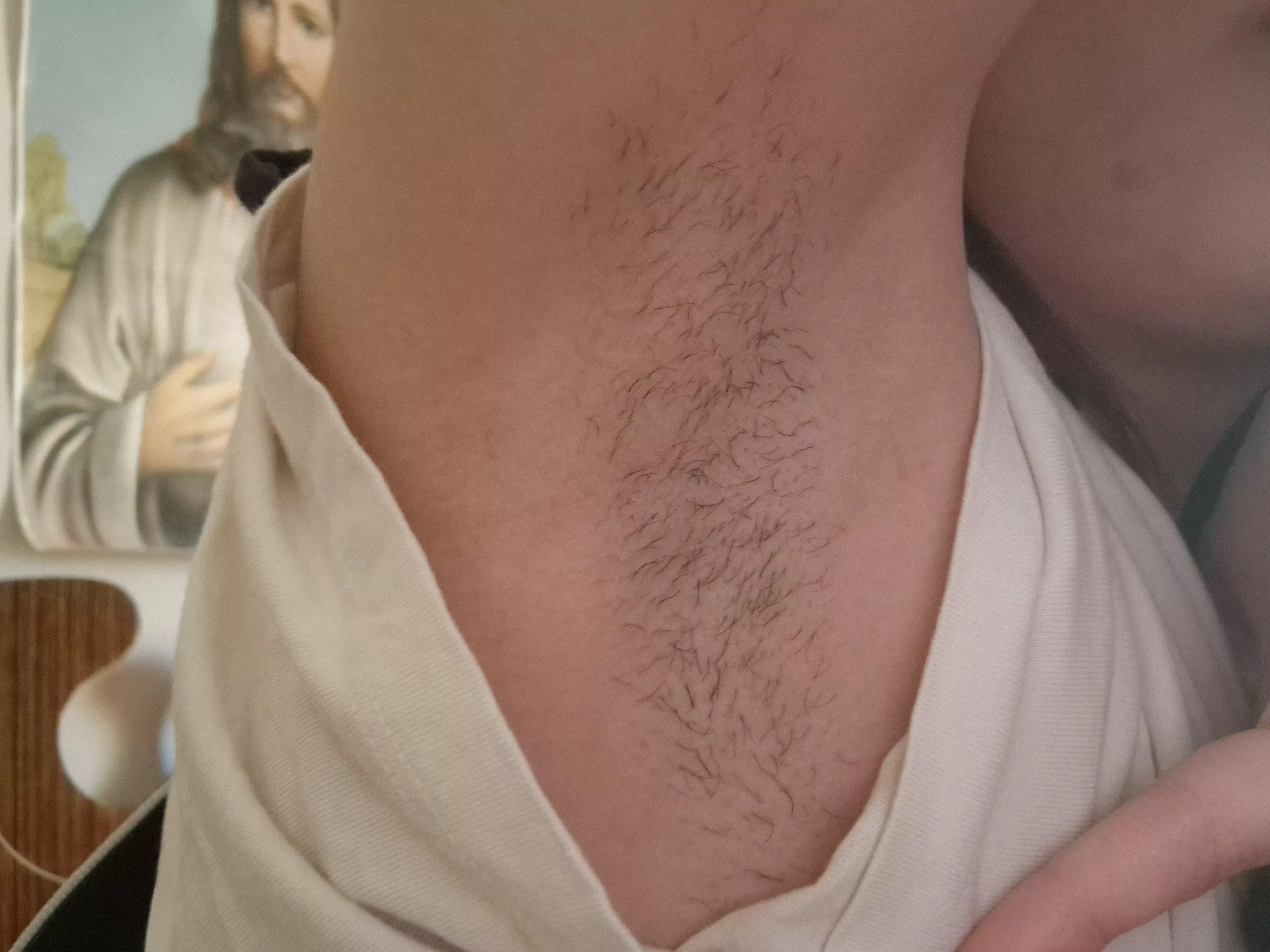 what did you see first? my armpit to lick or Jesus who judges us?