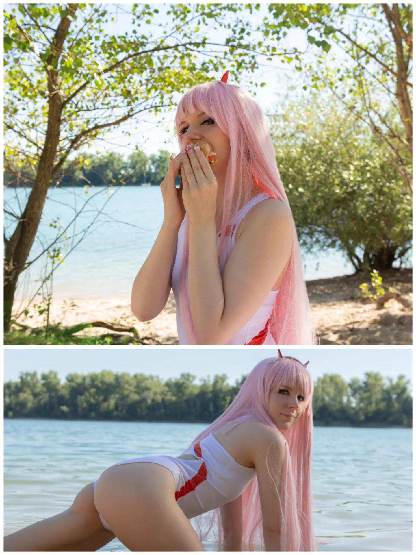 Eating a little snack, so you can snack on me later ~ Zero-Two from Darling in the franxx by x_nori_ [Self]