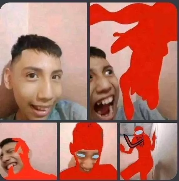 Guy turns into imposter from among us