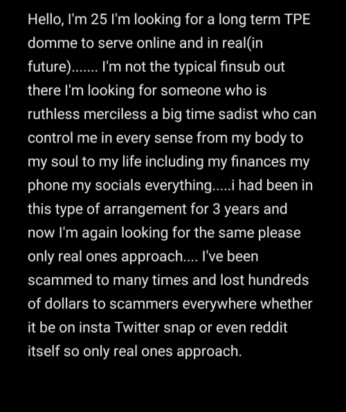 Looking for a long term Goddess