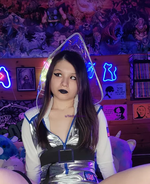 Spread legs NASA worker