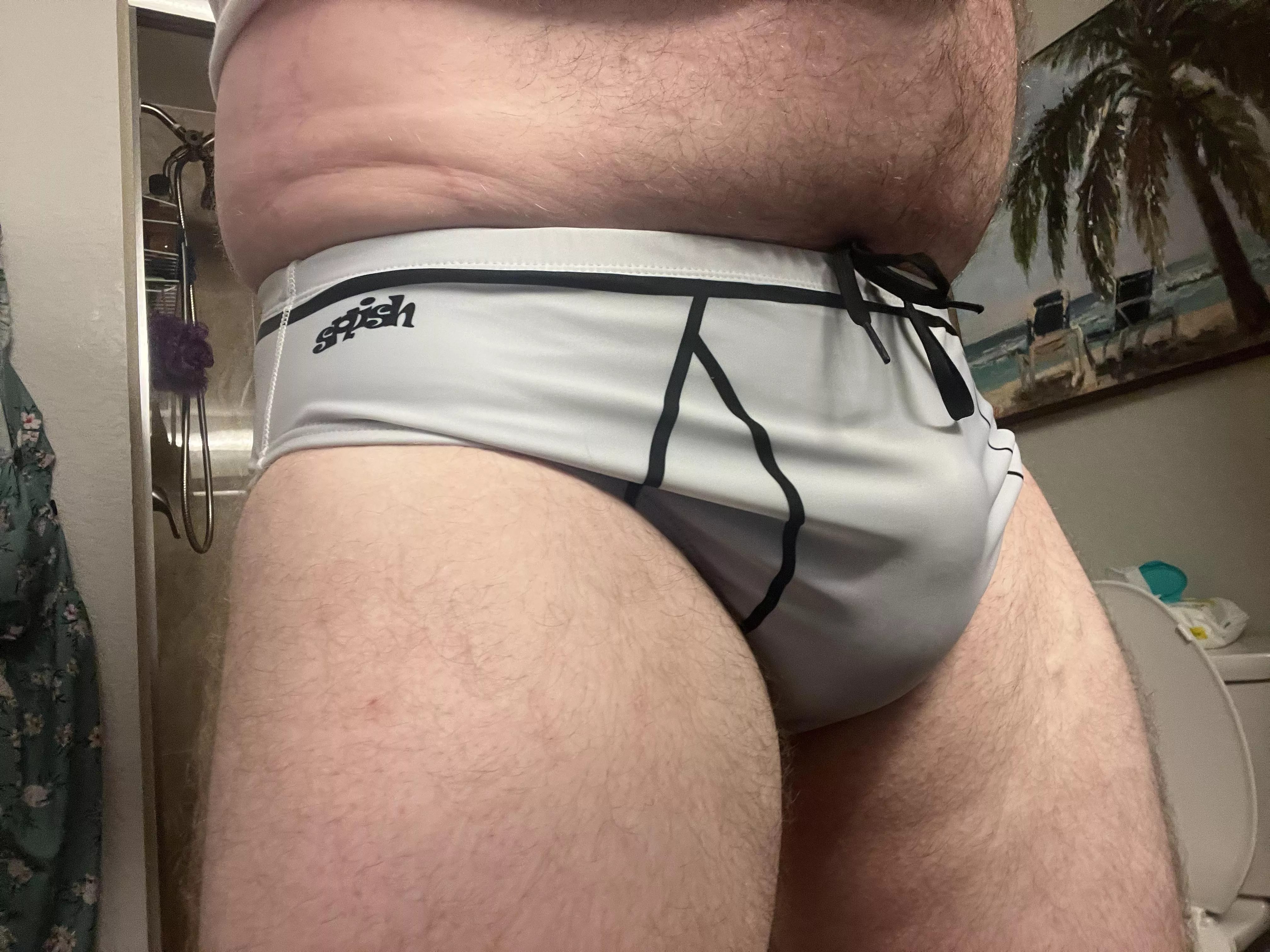 Tighty whities speedo under my board shorts 😎