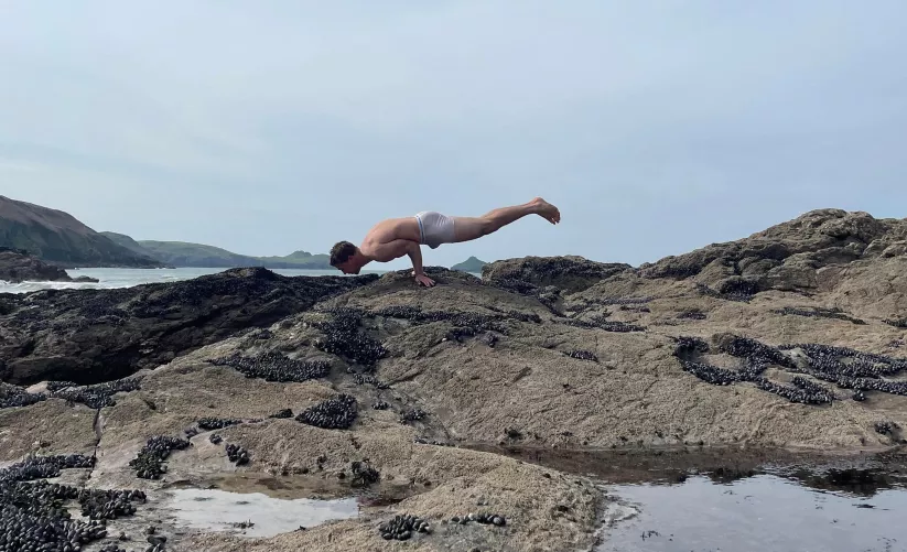 Wet white Calvin Boxers after a swim in the sea.