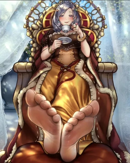 Worship Queen Tiaramisu's feet as she enjoys her tea (Nikishiko) [Yu-Gi-Oh]