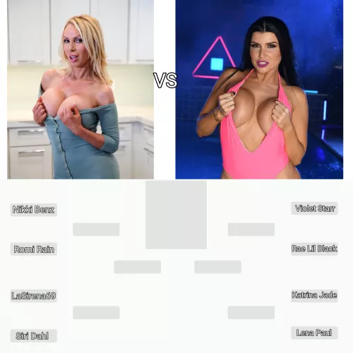 Battle of pornstars. First Quarter Finals: Nikki Benz vs Romi Rain