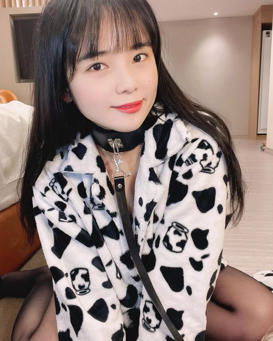 Collared and leashed