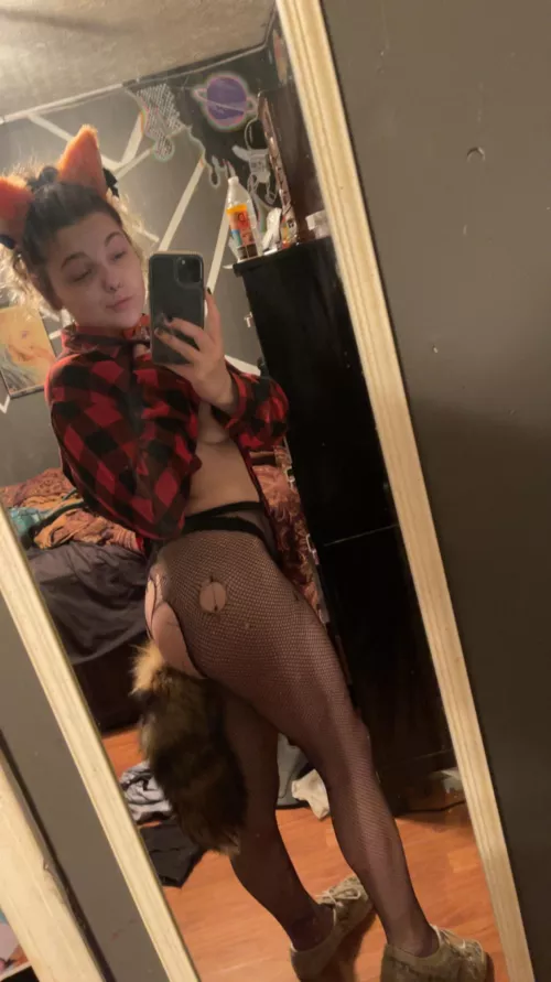 Getting ready for Midnight fox fuck walk with master