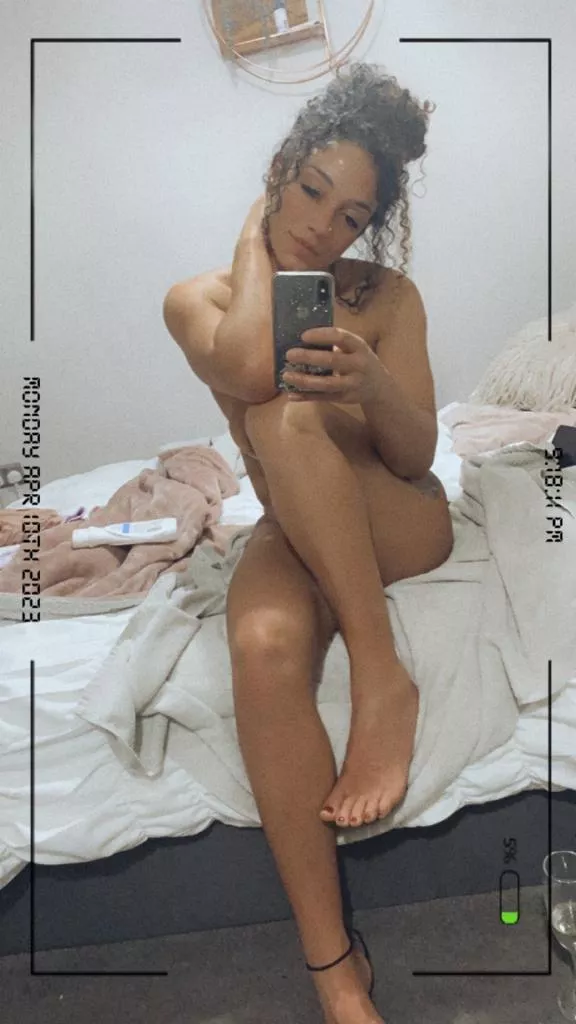 Just out of the shower